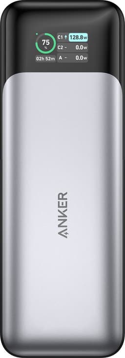 Anker 737 Powerbank (PowerCore 24K) 24.000mAh - 140W - 2x USB-C en 1x USB-A Poorten - Zwart/Zilver - Smart Digital Display - Geschikt voor Smartphones en Laptops — thumbnail 10