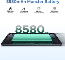 DOOGEE TAB U11 Pro - Tablet - Tablette - 30GB RAM + 256GB ROM(2TB/TF) - 8580 mAh - 11 Inch 1080P 90 Hz - Dubbele luidspreker - T7200 Octa Core - 13MP Camera - 5G WIFI - Face ID - 7.9 mm Metallic Body - Blauw — thumbnail 9