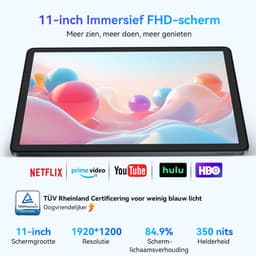 KINGRID Tablet - W90 Tablet - 24GB RAM - 256GB - 4G Dubbele Simkaart - WiFi 6 - 11 inch - 8000mAh- Android 15 -Octa Core - NETFLIX - Grijs — thumbnail 9