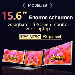 Virello® Portable Monitor Pro 2025 - 2x Full‑HD IPS 15,6″ scherm - Voor Laptops van 15.6" t/m 18.1" - Laptopscherm uitbreider - USB-C/USB-A & HDMI - Inclusief Hoes & Kabels - Zwart - 2 jaar garantie — thumbnail 17