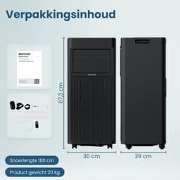 Auronic Mobiele Airco - 9.000 BTU - 3-in-1 - Airconditioning met 2 Raamafdichtingskits - Ventilator - Ontvochtiger - tot 25m² koelen - Zwart — thumbnail 9