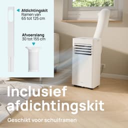 MOA Mobiele Airco - 7.000 BTU - 3-in-1 - Met Afstandbediening - Tot 22m² - Airconditioner met Ontvochtigingsfunctie - Raamafdichtingskit - Wit — thumbnail 9