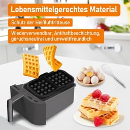4 stuks Air Fryer Accessories - geschikt voor Philips Airfryer Dual Basket 3000 Series NA350 - Includes Waffle Mold Accessories en Bakplaat - grijs — thumbnail 5