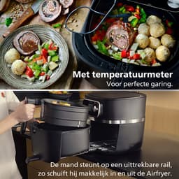 Philips 7000 Series Airfryer - Combi XXL Connected - HD9880/90 - Rapid CombiAir - 8.3L - Tot 6 personen - Met Voedselthermometer — thumbnail 9
