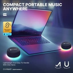 Caankei Draadloze Bluetooth Speakers - 2 Party Speakers met RGB licht - Multipairing - Draadloze Muziek Box - Stereogeluid voor PC / Laptop - met Magneet - Met Telefoonhouder - Zwart — thumbnail 6