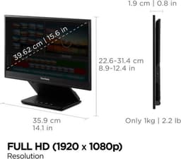 Viewsonic VP16-OLED LED-monitor 40.6 cm (16 inch) Energielabel B (A - G) 1920 x 1080 Pixel OLED 1 ms Micro-HDMI, USB-C® OLED — thumbnail 2