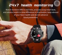 WizBay Premium Select® 1.39inch Sport Smartwatch Dames Heren TFT - Bluetooth Call - Magnetic Laden - Slaap Hart Monitor - O2 en Bloeddrukmeter - 100+ Sport Modi - Message - Alu Mat Zwarte Case - Smartwatches - Zwarte TPU Band — thumbnail 21