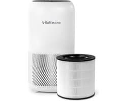 Rolfstone Air Balance XL Luchtreiniger – HEPA 13 + koolstoffilter – CADR 460 m³/u – Voor ruimtes tot 144 m² – Vermindert stof en pollen – 3 standen + turbo + slaapstand + automatische stand – Luchtkwaliteitsindicator