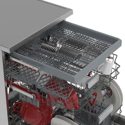 Sharp QWNA25F44BIEU - vrijstaande vaatwasser - energie label B - besteklade + topsproeier - 8 programma's - zilver met RVS deur — thumbnail 6