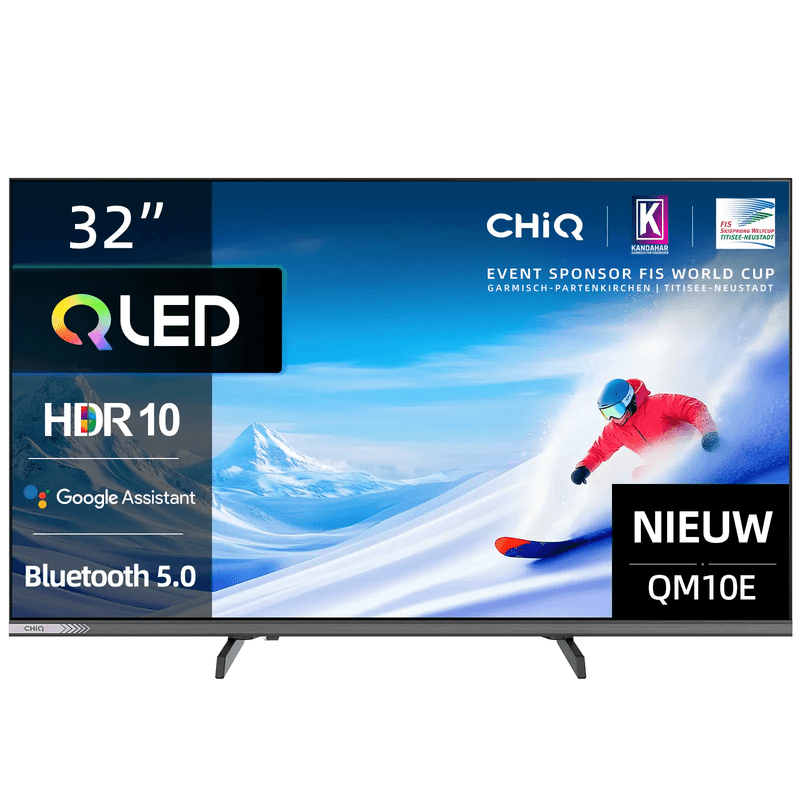 CHiQ L32QM10E 32 inch QLED smart Google TV | randloos metalen ontwerp, 90% DCI-P3-kleurweergave, HDR10, Dolby Audio | ideaal voor slaapkamers en kleine ruimtes — afbeelding 1