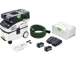Festool CTLC MIDI I-Basic accu-afzuigunit 36 V (2x 18 V) stofklasse L + 2x accu 5,0 Ah + dubbele lader + Systainer