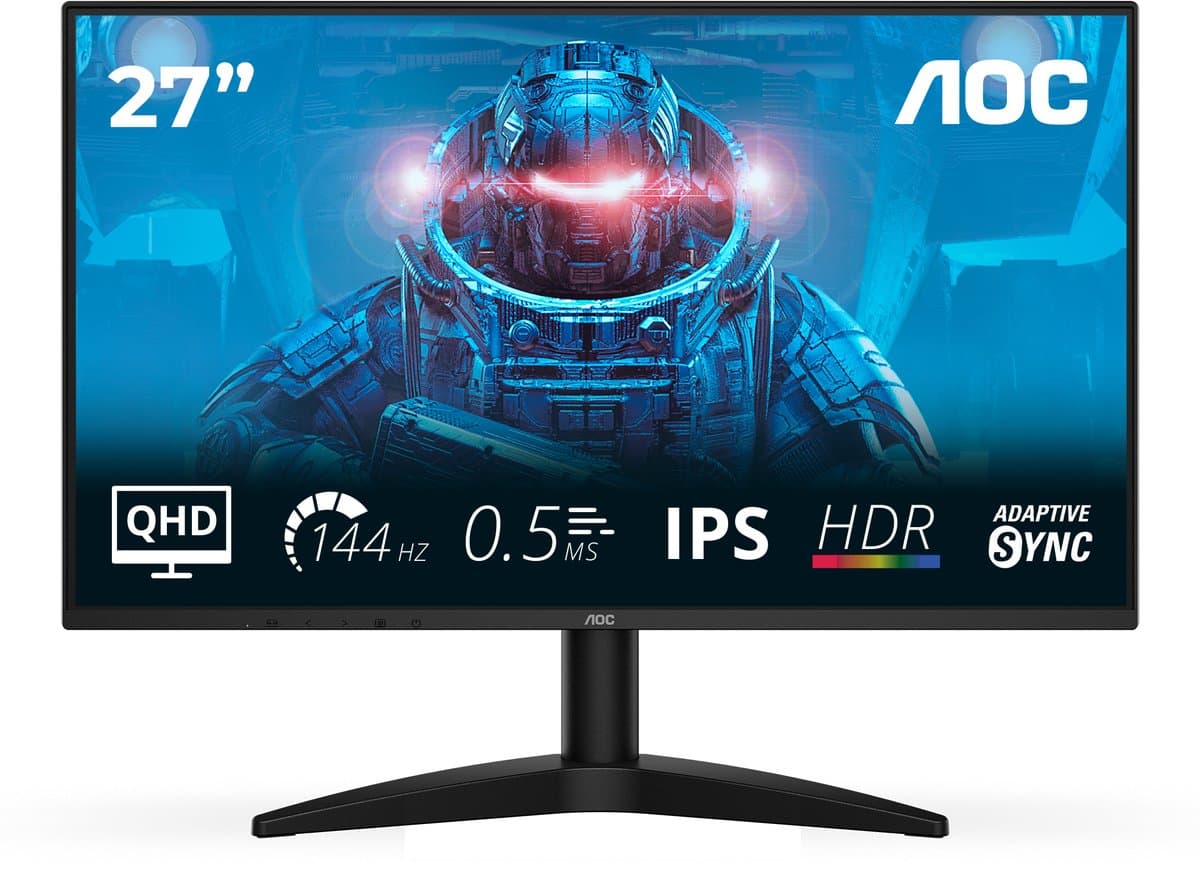 AOC Q27B36X 27 inch QHD IPS Monitor Gaming 144Hz — afbeelding 1