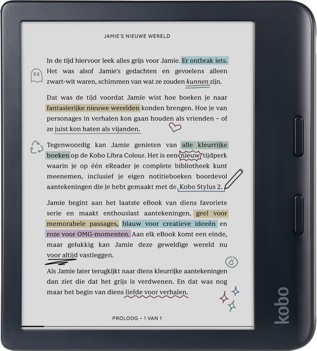 Kobo Libra Colour - E-reader - 7 inch kleurenscherm - 32GB - Luisterboeken - Zwart — afbeelding 1