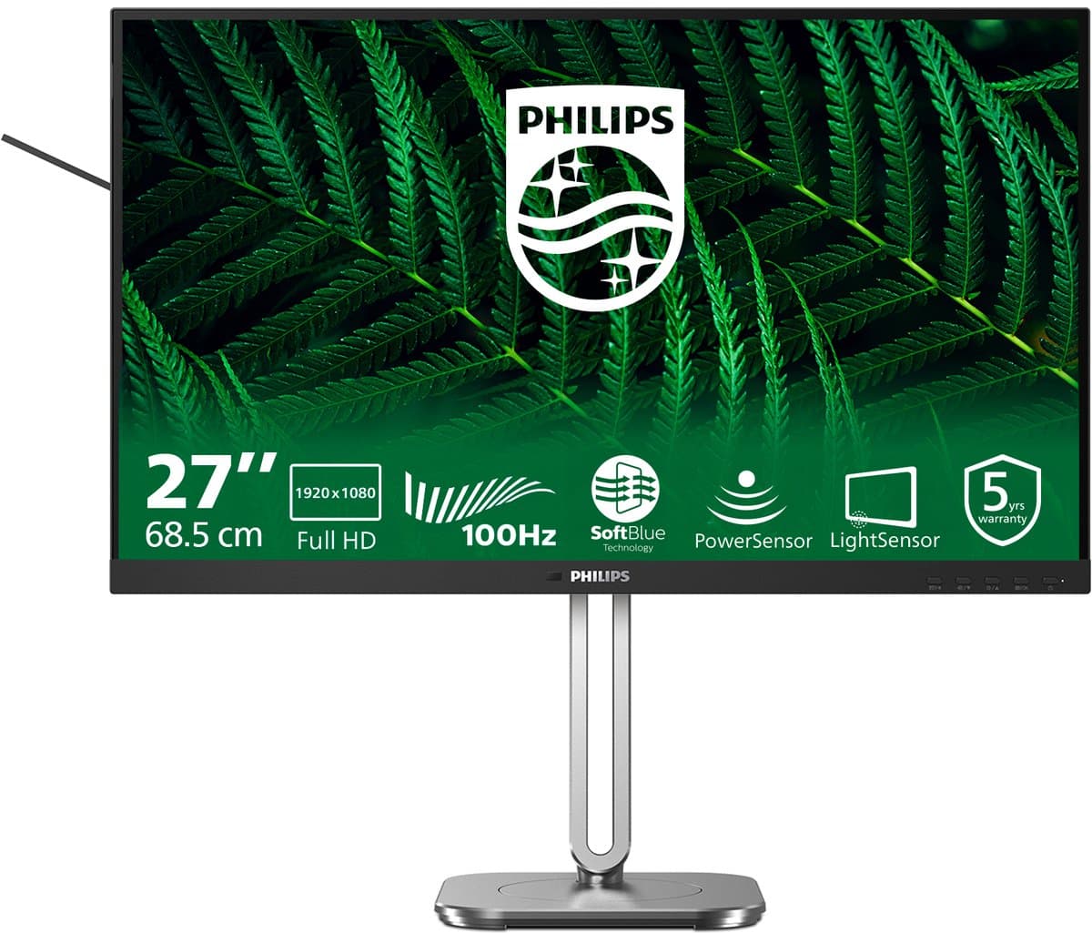 Philips 5000 Series 27B2G5200/00 – Duurzame Ergonomische 27 Inch Eco Monitor – Full HD IPS – 100Hz – Verstelbaar – 5 Jaar Garantie — afbeelding 1