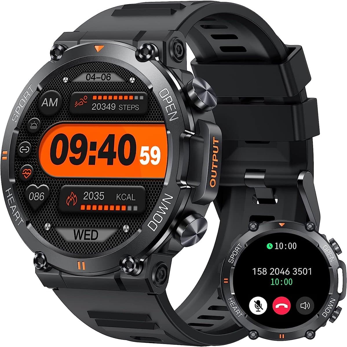 Manike K56 Smartwatch – 1,32 inch Display - Hartslag - & Bloeddrukmeting - SpO₂ - Slaapmonitoring - Multisport - IP67 Waterdicht - 7 Dagen Batterij - Meldingen, Android & iOS Compatibel — afbeelding 1