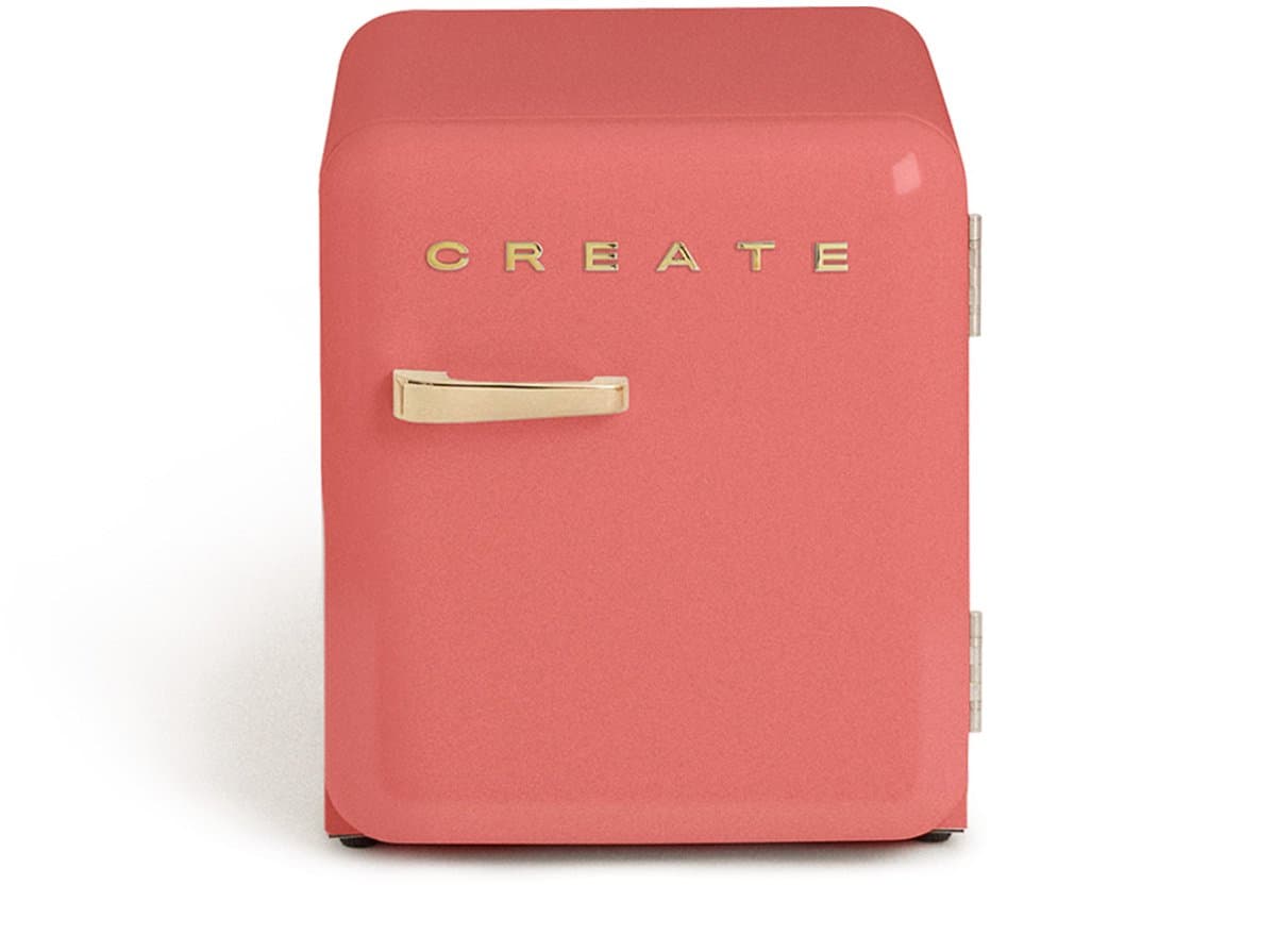 CREATE - Koelkast in retrostijl - Terracotta - Handvat Goud - FRIDGE RETRO 48L — afbeelding 1