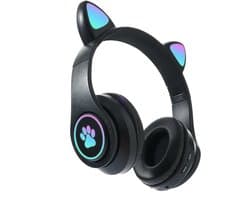 KINSI Bluetooth Gaming Headset - Stylish Kat Oor Design met LED - Verlichting! Perfect voor Meisjes, Compatibel met Alle Apparaten (Tablet / Computer / Telefoon)