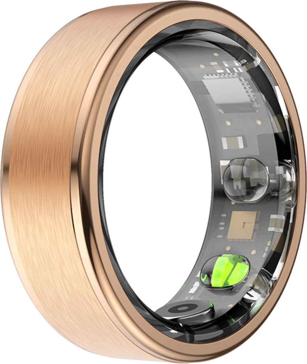 Kuno Smart Ring - Slimme ring - Smart Wearable - Health Ring - Slaap Tracker - Hartslagmeter - Stappenteller - Fitness en Activiteiten Tracker - Calorieen Bijhouden - Geen Abbonement - Waterdicht - voor Mannen en Vrouwen - Goud - Maat #9 — afbeelding 1