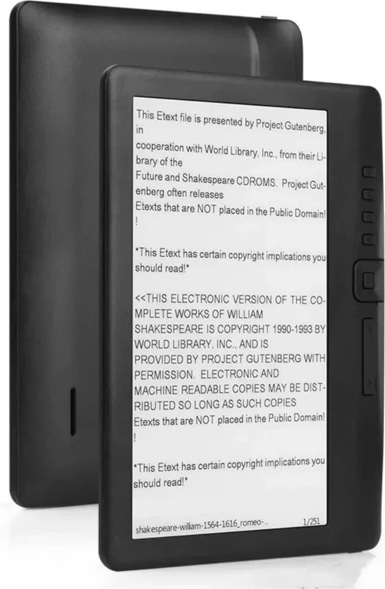 E-reader - 16 GB - 7 inch - E-readers & accessoires - Inclusief hoes & screenprotector - Inclusief oortjes - Luisterboeken - Zwart — afbeelding 1