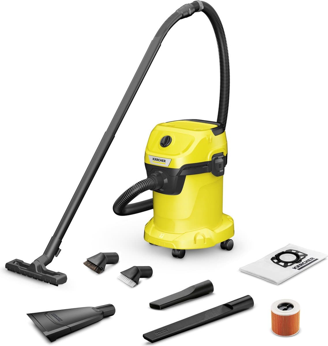Kärcher Nat- en Droogzuiger WD 3 V-17/6/20 Car stofzuiger ook voor water - Incl. accessoires voor auto reiniging - Bouwstofzuiger voor elke klus - Tapijt en harde vloeren - Incl. blaasfunctie — afbeelding 1
