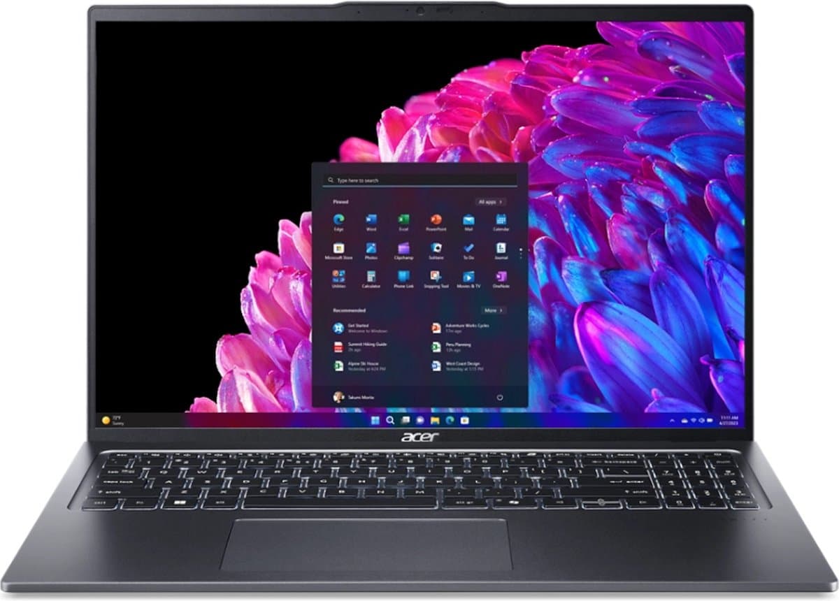 "Acer Swift Go 16 SFG16-72-56FG laptop, 16"" OLED WQXGA+ RGB 120Hz, Intel Core Ultra 5 125U, 16GB LPDDR5X SDRAM, 512GB NVMe SSD, Intel Graphics, Windows 11 Home" — afbeelding 1