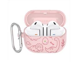 Allecto- siliconen TPU beschermhoes - cartoon - schattig - roze - sleutelhanger - grappig - compatibel met Samsung Galaxy Buds 3/3 Pro - jongens meisjes mannen vrouwen - zachte hoes met kleurrijk design