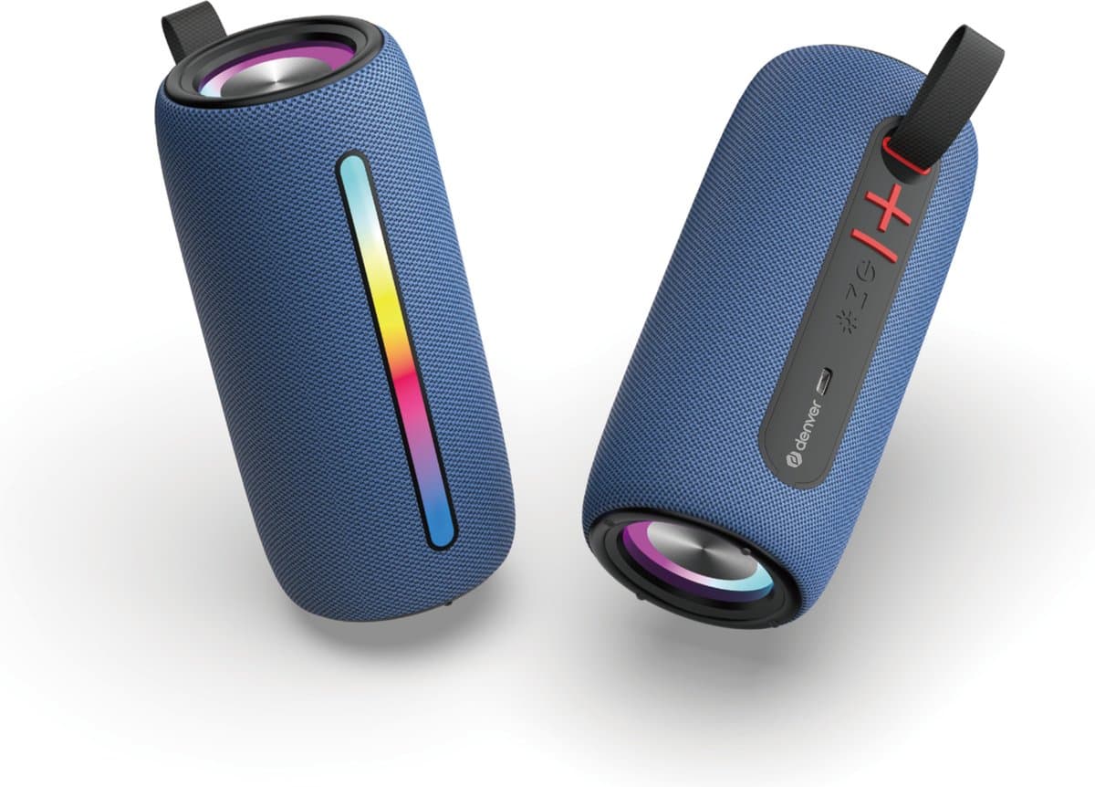 Denver Bluetooth Speaker Draadloos - Lichteffecten - Muziek Box - AUX - TWS Pairing - BTL360 - Blauw — afbeelding 1