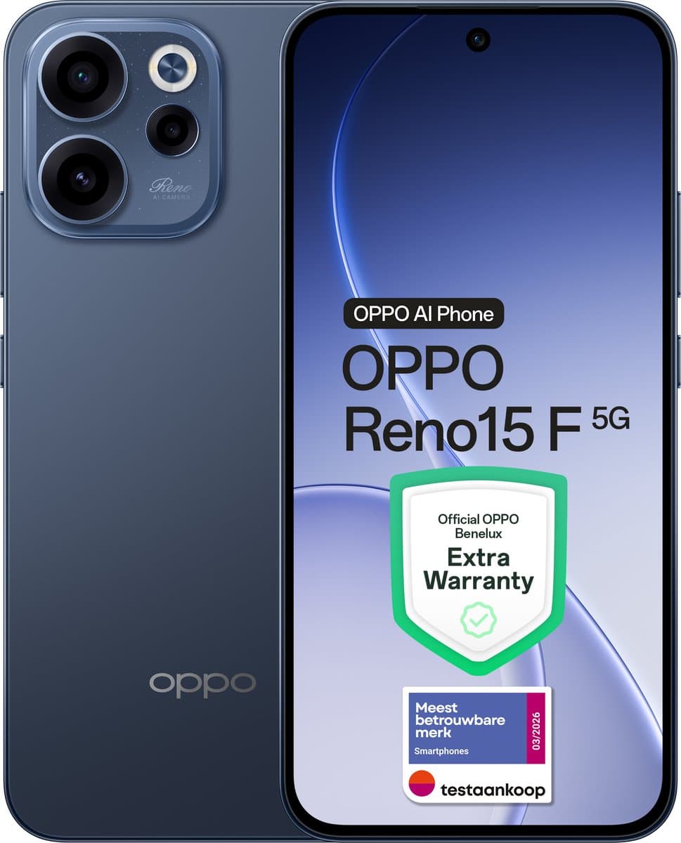 OPPO Reno15 F 5G 8+256GB Twilight Black - Extra Warranty — afbeelding 1
