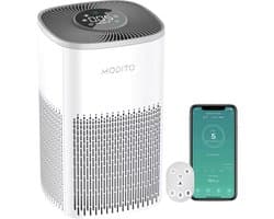 Modito luchtreiniger - Air Purifier met APP - 4-in-1 filtersysteem - Ionisatie - HEPA 13 filter + koolstoffilter - Verminderd huisstofmijt, hooikoorts, allergie & stof - Wit - 210 m³/u