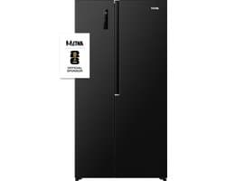 ETNA AKV5178ZWA - Amerikaanse koelkast - No-Frost - 178 cm hoog - 544 liter - Energielabel E - Invriesvermogen 10 kg/24u - Geluidsniveau 39 dB - LED Display - SuperCool - FastFreeze - Deuralarm - Interter Compressor - Multi Airflow - Energy Saving