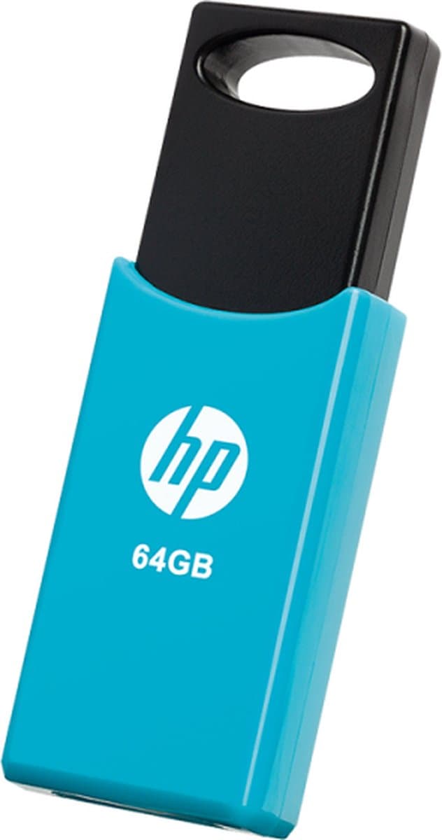 HP v212w USB flash drive 64 GB USB Type-A 2.0 Zwart, Blauw — afbeelding 1