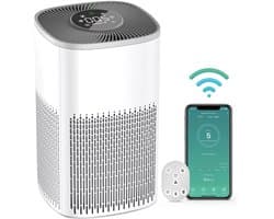 Smart Air Purifier DN-905 - Luchtreiniger met HEPA-filter - Voor Baby & Slaapkamer - Stil (≤ 65 dB) - App & Afstandsbediening - 36 m² Dekking - Wit
