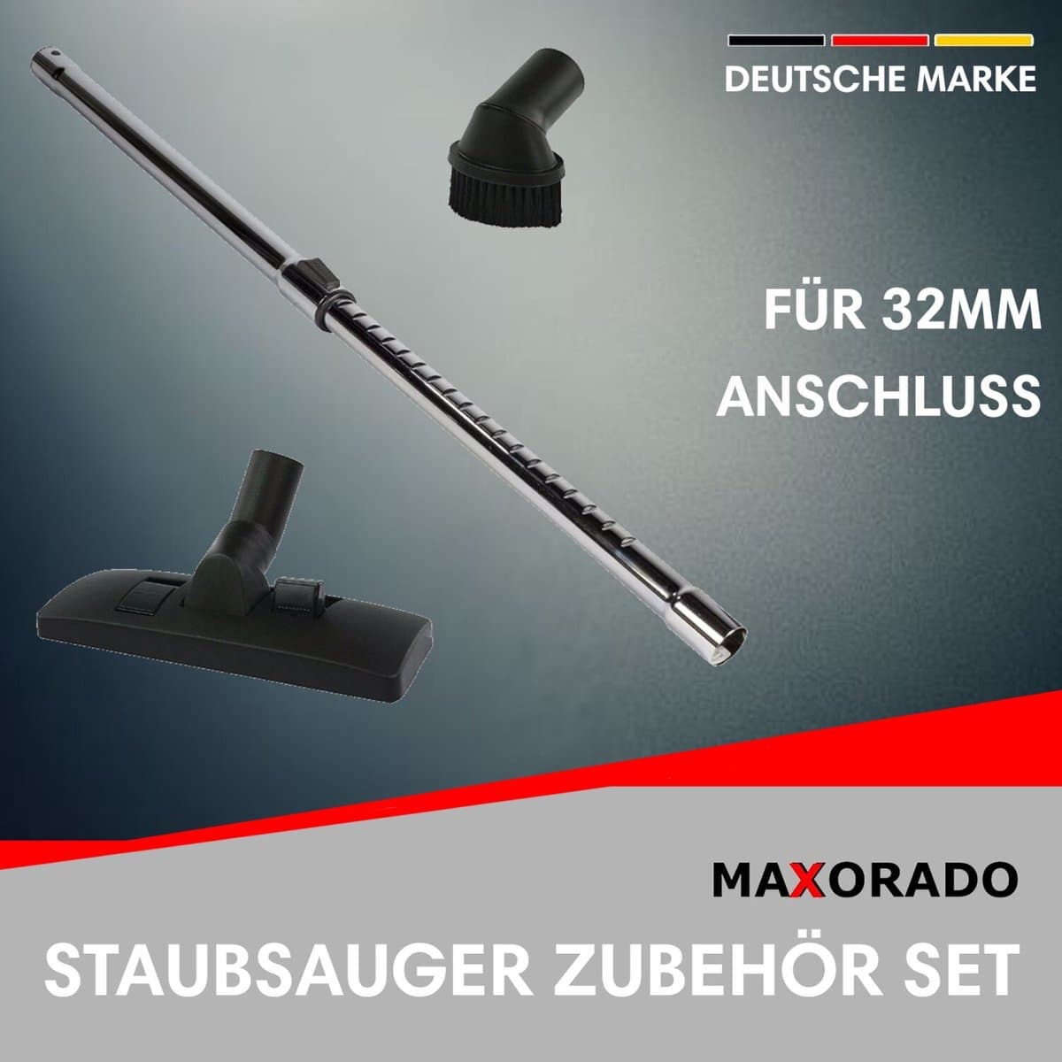 Maxorado 32mm Set 3-delig voor uw stofzuiger - Buis + combi mondstuk + stofborstel - geschikt voor Kärcher, Electrolux, Nilfisk, Numatic, Fam, AEG, Privileg, Progress — afbeelding 1