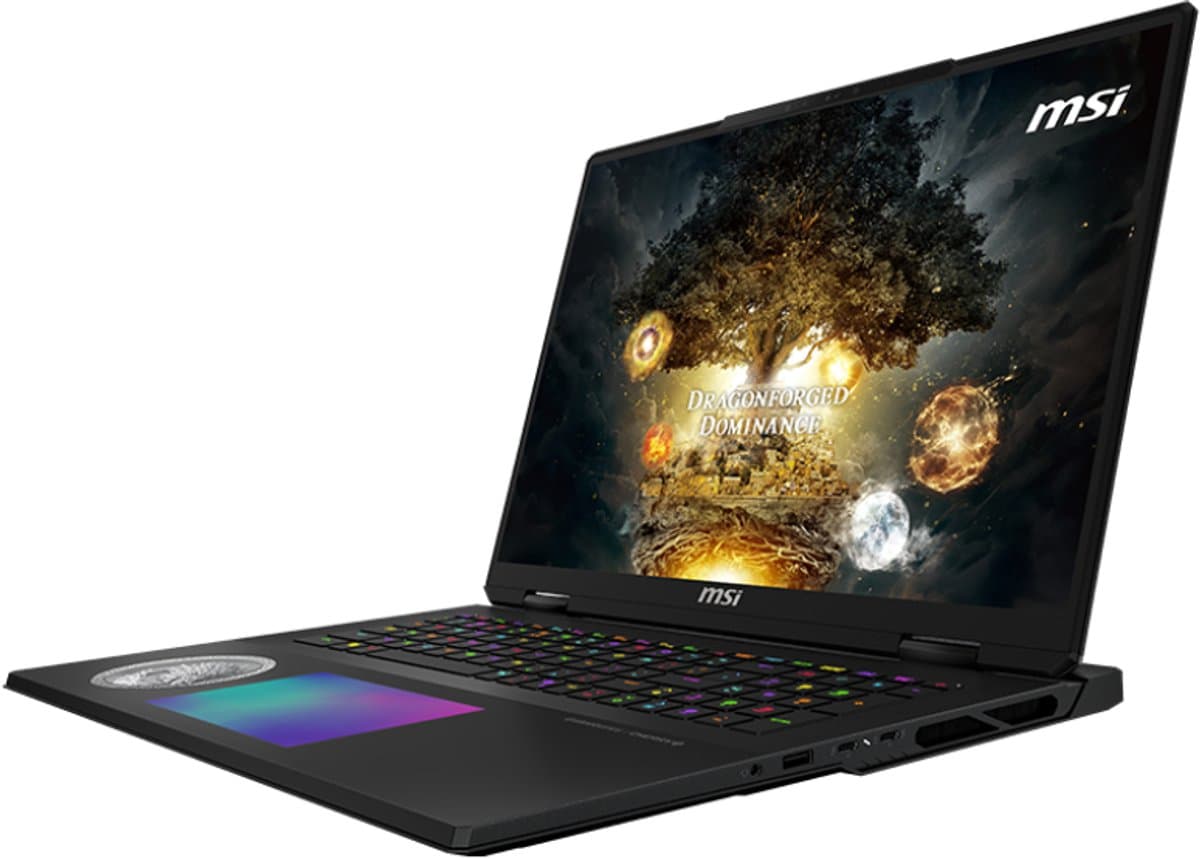 "MSI TITAN 18 HX DRAGON EDITION NORSE MYTH A2XWJG-405NL laptop Intel Core Ultra 9 285HX 45,7 cm (18"") UHD+ 96 GB DDR5-SDRAM 6 TB SSD NVIDIA GeForce RTX 5090 Wi-Fi 7 (802.11be) Windows 11 Pro Nederlands Zwart" — afbeelding 1