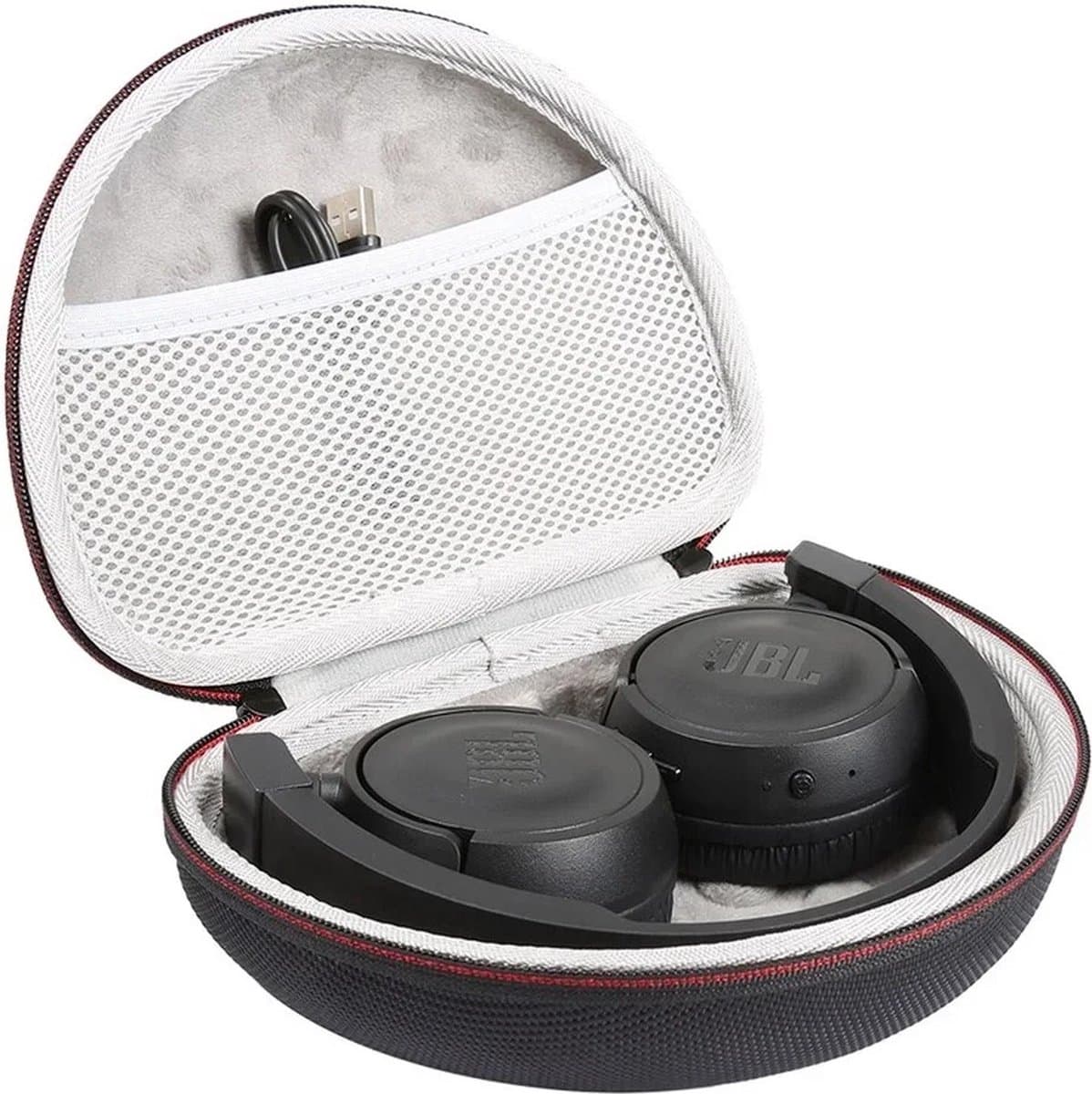 Koptelefoon Case - Harde Beschermhoes - Geschikt voor o.a. Bose, JBL, Sennheiser Beats, Beats by Dre - Witte binnenvoering - Koptelefoon Hoesje - opvouwbare koptelefoon - Koptelefoon Case - Koptelefoon Hoes - Beschermhoes - Draagtas — afbeelding 1