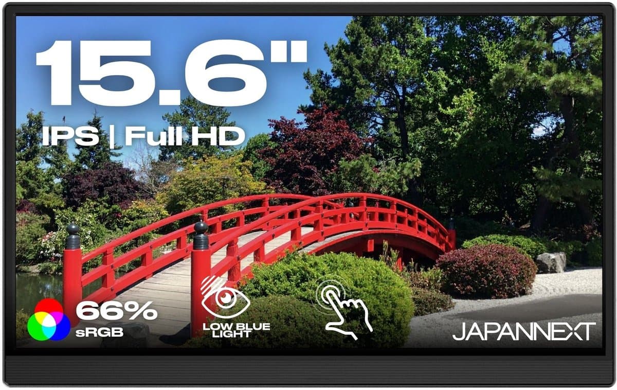JAPANNEXT Draagbare Touchscreen Monitor 15.6" IPS Full HD (1920x1080) | JN-MD-i156F-T-LE — afbeelding 1