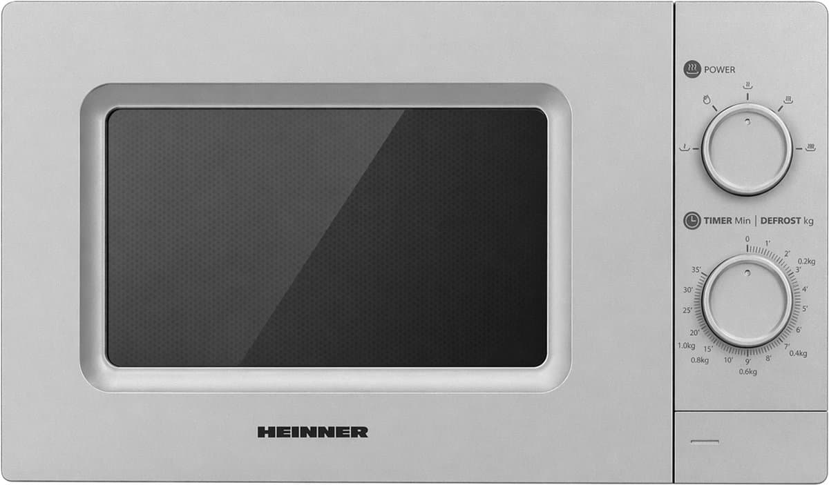 Heinner HMW-MD20MSL Solo Magnetron Vrijstaand 20 Liter - 700W met 5 Vermogensstanden - Ontdooifunctie & Timer 35 Min - Mechanische Bediening - Zilver — afbeelding 1