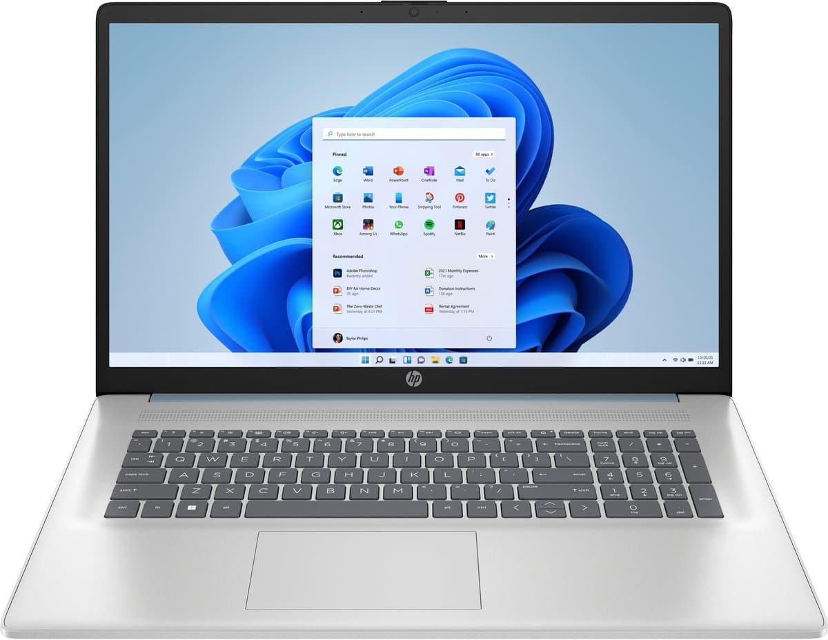 HP 17-cp3373nd AMD Ryzen™ 7 7730U Laptop 43,9 cm (17.3") Full HD 16 GB DDR4-SDRAM 512 GB SSD Wi-Fi 6 (802.11ax) Windows 11 Home Zilver — afbeelding 1