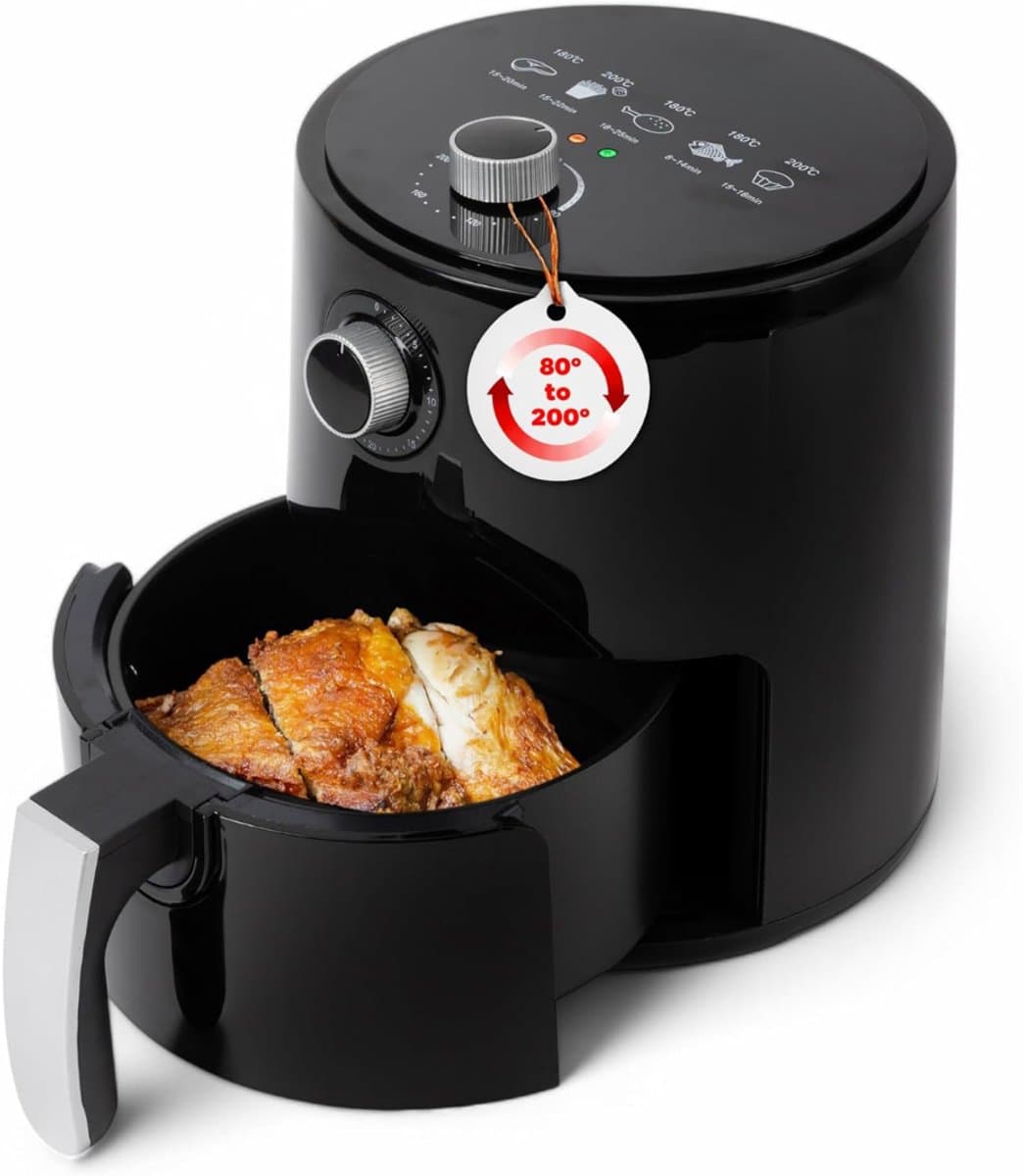 SCH® Mini airfryer - Airfryer - Airfryer klein - Zwart - 27cm x 27cm x 32cm — afbeelding 1