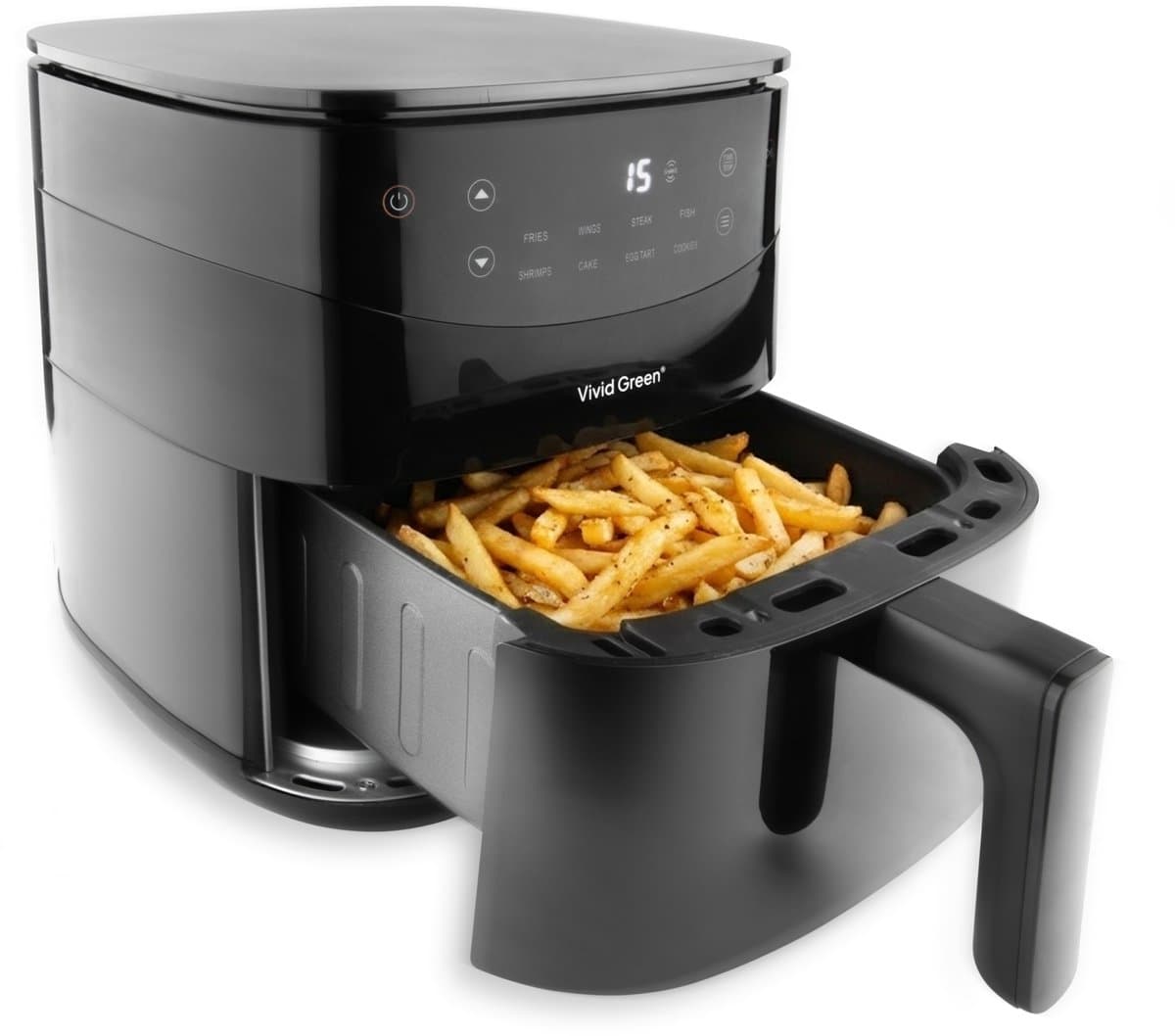 Vivid Green Airfryer 3L – 2 tot 3 Personen – PFAS-vrij – 8 Programma’s – Digitaal Display — afbeelding 1