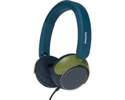 PHILIPS TAK2000CT - On Ear bedrade opvouwbare hoofdtelefoon voor kinderen - beperkt volume, Audio delen, 3,5 mm- en USB-C-kabel meegeleverd - Kristal Groen