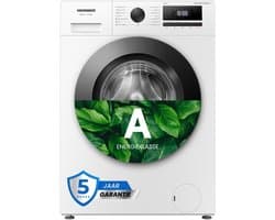 Heinner HWM-HME7012IVSMA+++ Slanke Wasmachine 7 kg - 47 cm Diep - 1200 toeren - Invertermotor - Energieklasse A - 15 programma's - Stoomfunctie - Anti-Allergie - Kinderslot - Digitaal Display - Wit - 5 Jaar Garantie