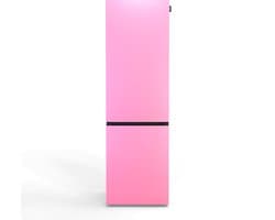 NUNKI LARGECOMBI-FBUB Combi Bottom Koelkast, E, 198+66l, Bubblegum Pink Satin Front