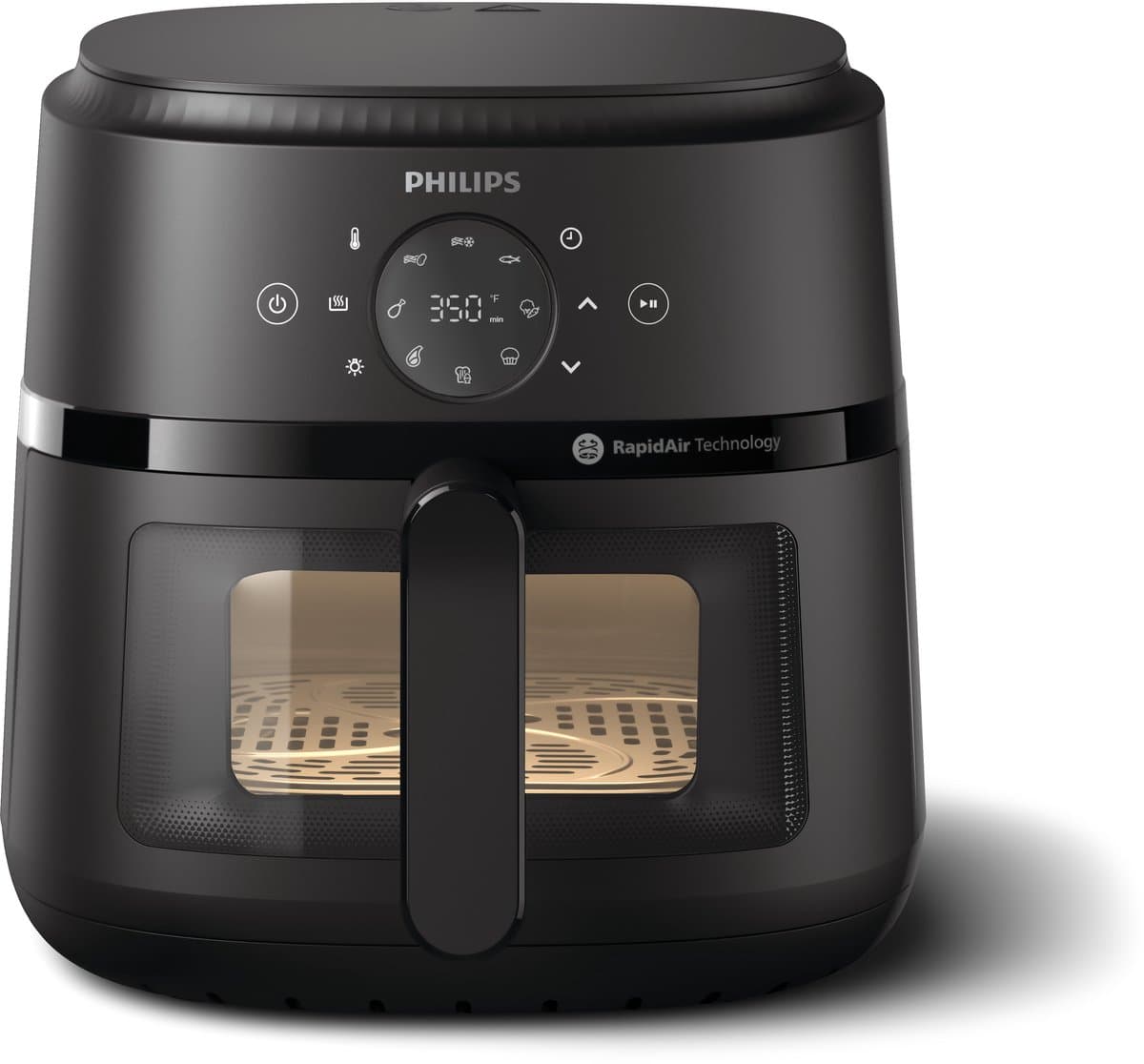 Philips 2000 Series Airfryer - NA230/00 - Kijkvenster - RapidAir - 6.2L - Tot 5 Personen - Zwart — afbeelding 1