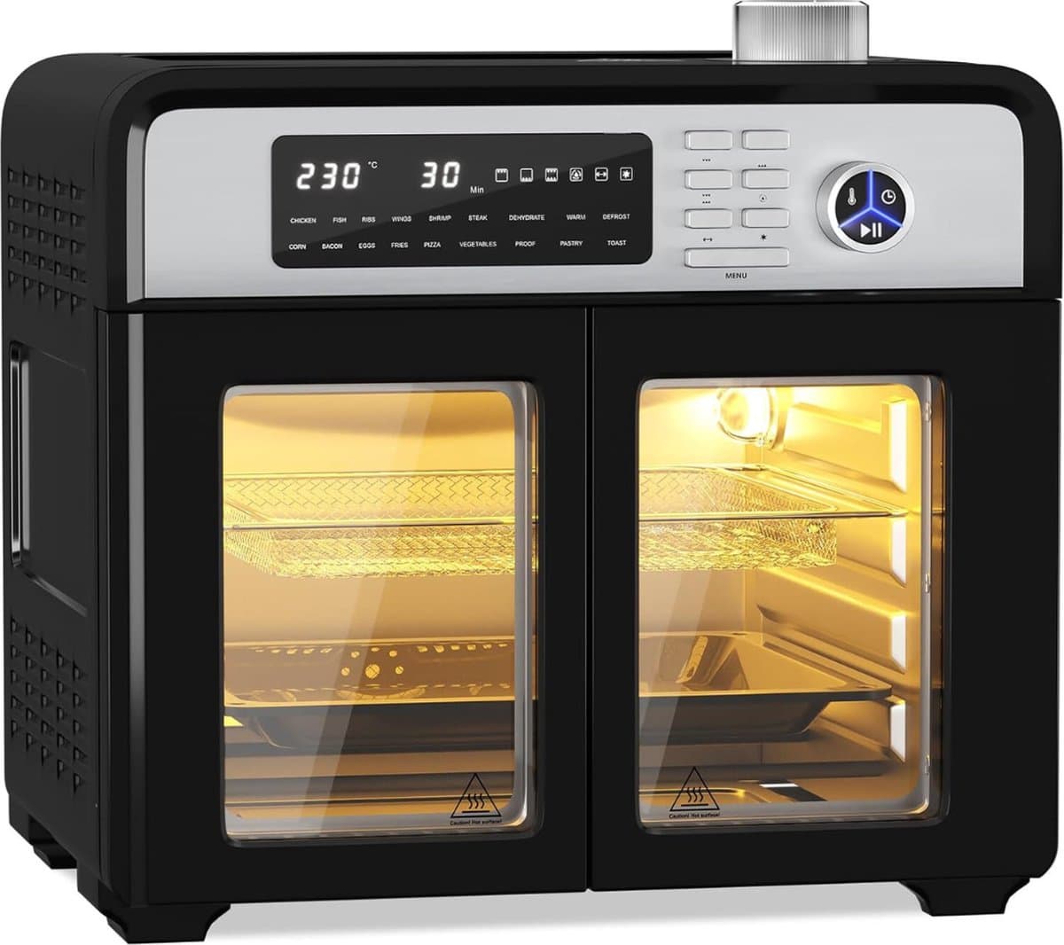XXL Heteluchtfriteuse 28L Mini-Oven met Circulatie 1700W 18 Programma's 7 Accessoires incl. Draaispies en Dubbele Ventilator — afbeelding 1