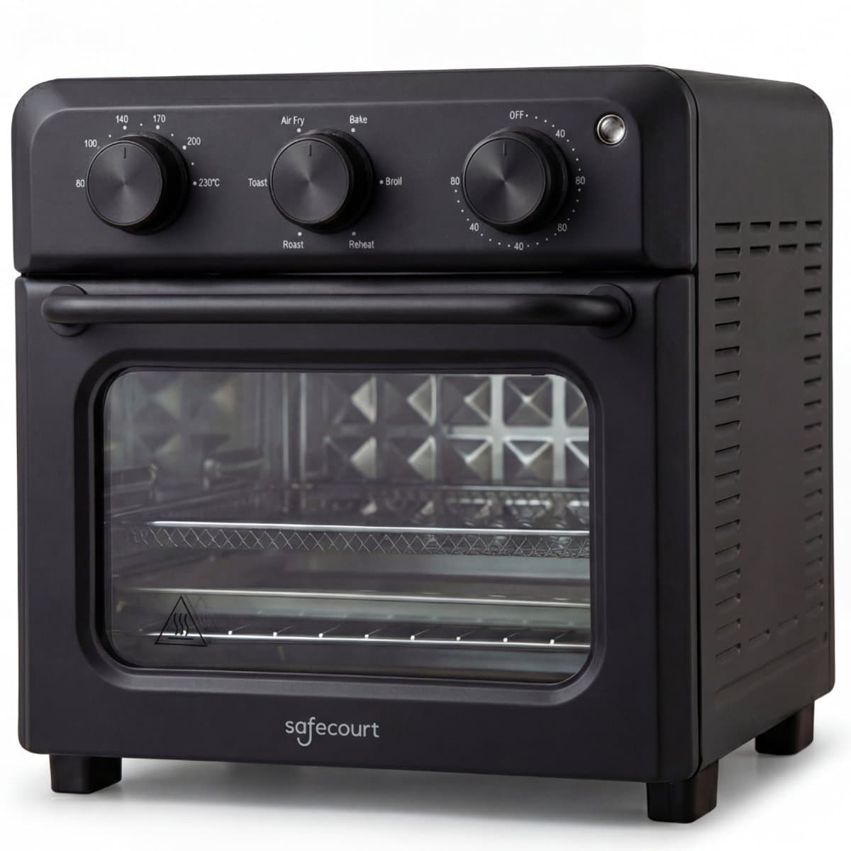 Safecourt 6-in-1 Airfyer oven - 100% PFAS-vrij - 6 programma’s - 80 tot 230 graden - Airfryer, bakken, roosteren, toasten, grillen & opwarmen - Zwart — afbeelding 1