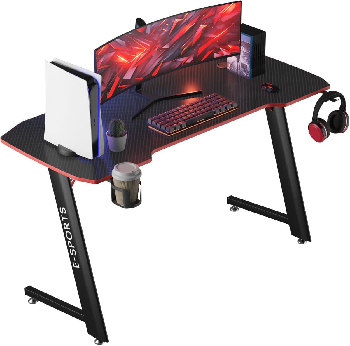 Avalo Gaming Bureau - 100x60x75 CM - Game Desk - Tafel - Zwart — afbeelding 1
