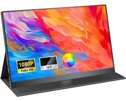 RONN® Draagbare Monitor voor Laptop – Portable Monitor 15,6 Inch – Draagbaar Scherm 1080FHD – Groot kleurenbereik - Zwart - 41cm x 27cm x 6cm