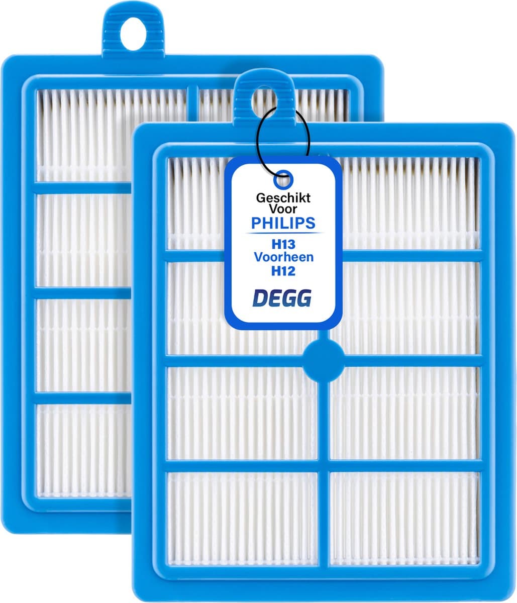 DEGG® - Hepa H13 Filter - Geschikt voor Philips, AEG en Electrolux - Stofzuiger Onderdelen - Vervangt FC8031 - H13 (voorheen H12) - Standaard Filter geschikt voor Philips, AEG en Electrolux - Premium Kwaliteit - 2 STUK(S) — afbeelding 1