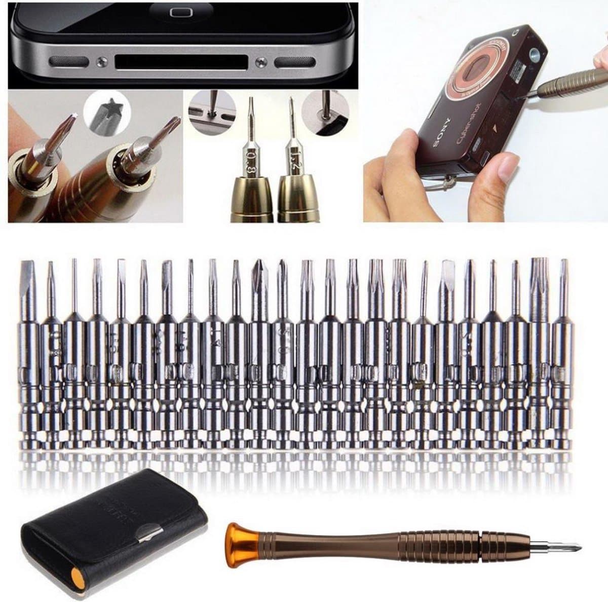 25 delige reparatie set met gereedschap voor het repareren van telefoons, laptops, mobiele apparaten, iphone, samsung etc. — afbeelding 1